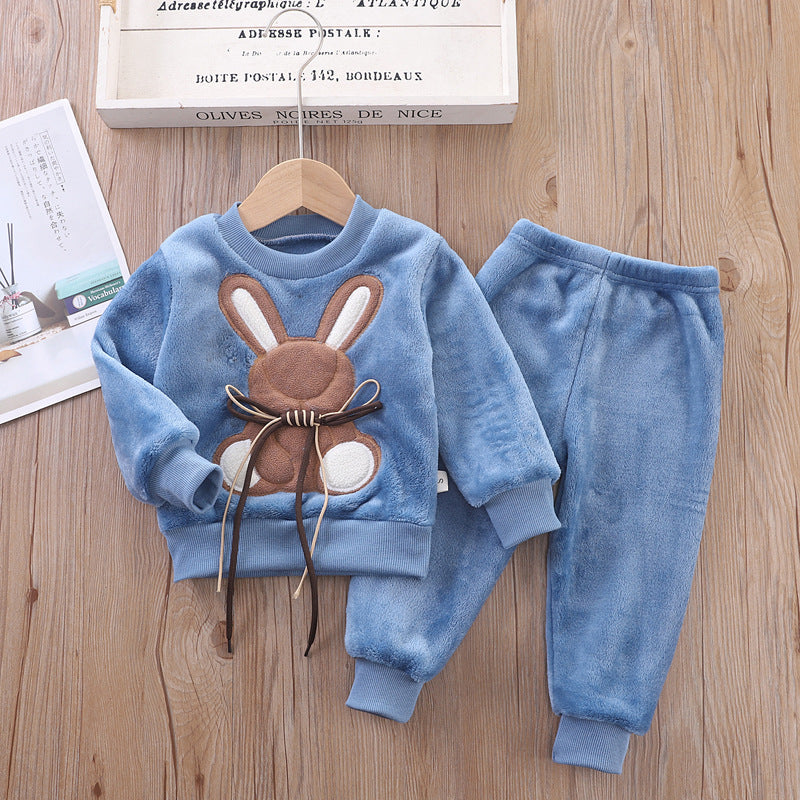 Children’s Fleece Rabbit Pajama Set | Cozy Two-Piece Sleepwear