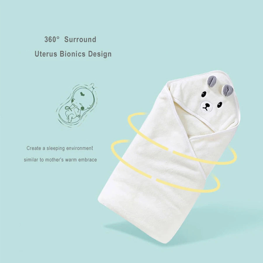 Baby Hooded Bathrobe – Soft Coral Fleece Towel Blanket for Infants & Toddlers