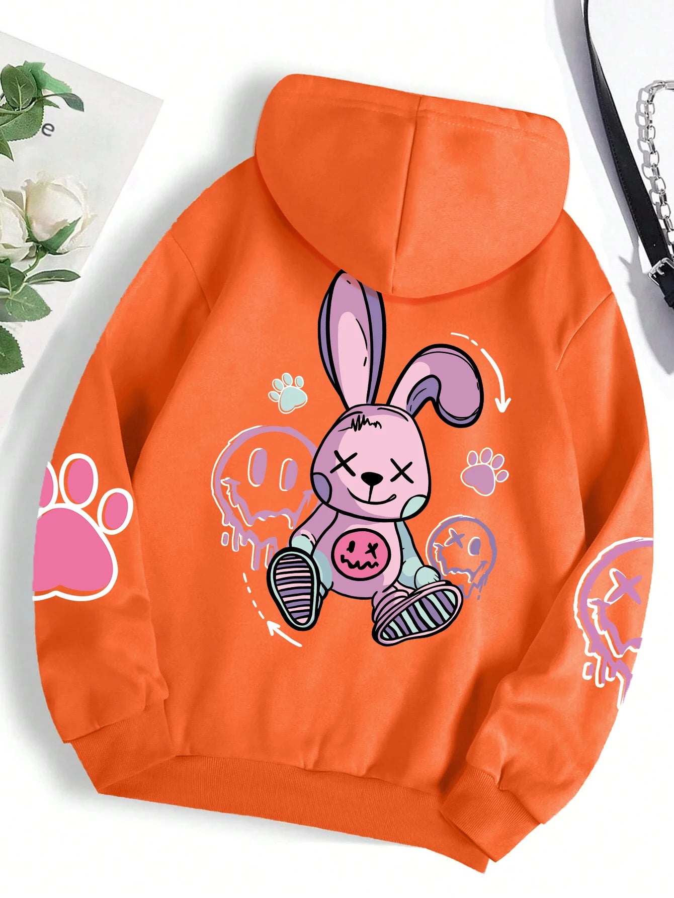 Pink Nightmare Bunny Oversized Hoodie.