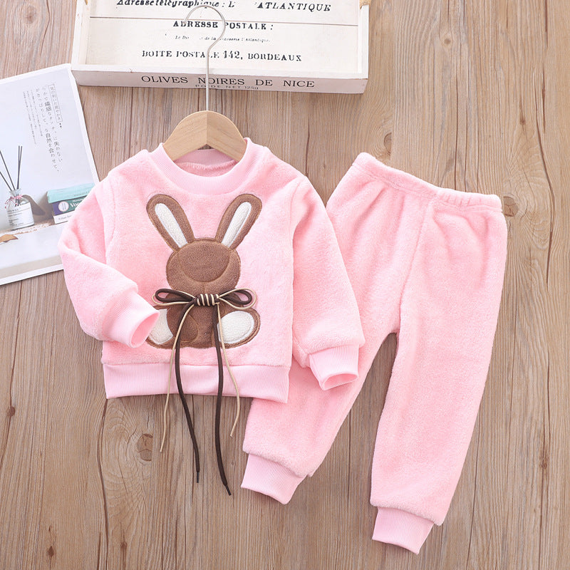 Children’s Fleece Rabbit Pajama Set | Cozy Two-Piece Sleepwear