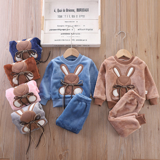 Children’s Fleece Rabbit Pajama Set | Cozy Two-Piece Sleepwear