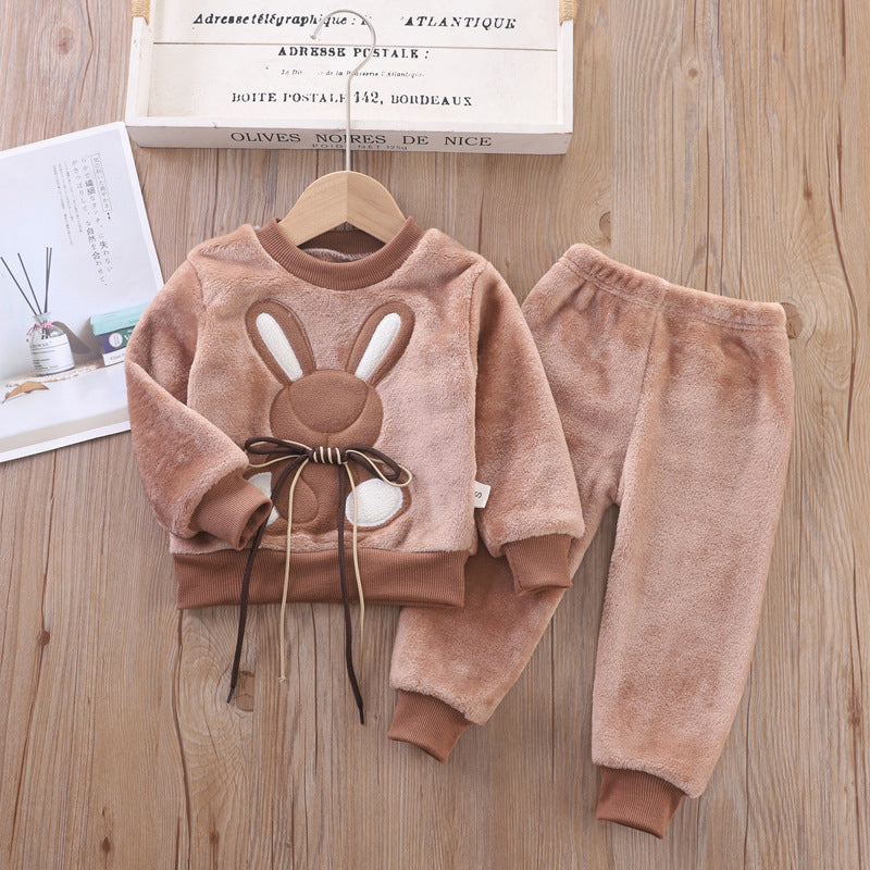 Children’s Fleece Rabbit Pajama Set | Cozy Two-Piece Sleepwear