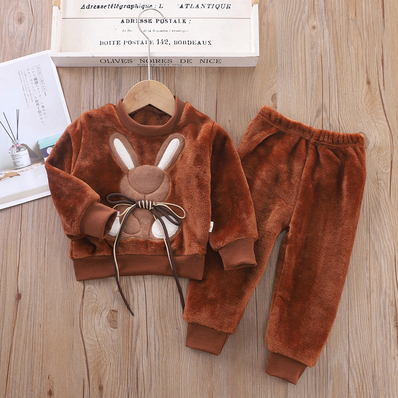 Children’s Fleece Rabbit Pajama Set | Cozy Two-Piece Sleepwear