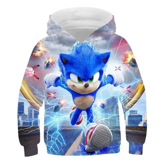Sonic 3D Hoodie | Kids' Cartoon Sweatshirt