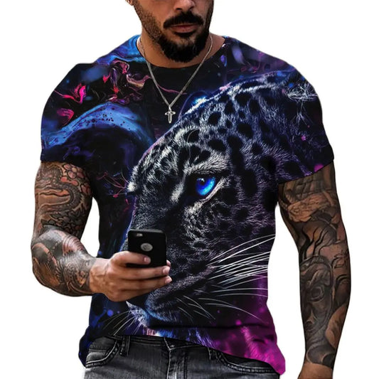 Blue-Eyed Panther Short Sleeve T-Shirt.