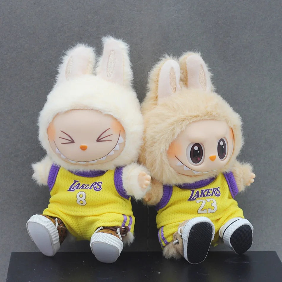 Labubu Lakers Basketball Jersey – 15/17cm Doll Clothes Set (V1/V2)