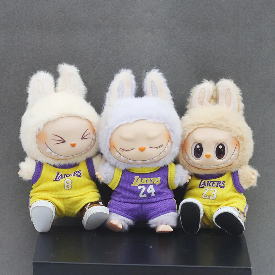 Labubu Lakers Basketball Jersey – 15/17cm Doll Clothes Set (V1/V2)