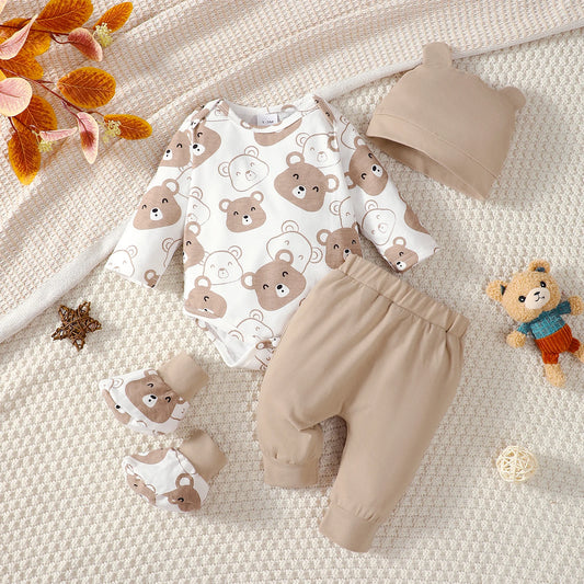 Little Bear Baby Outfit | 4-Piece Set with Hat & Socks