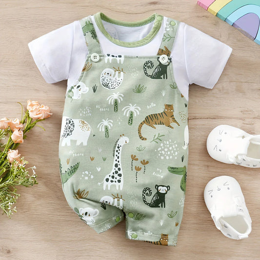 Infant Zoo Animal Print Romper | Baby Boys’ Short-Sleeve Bodysuit